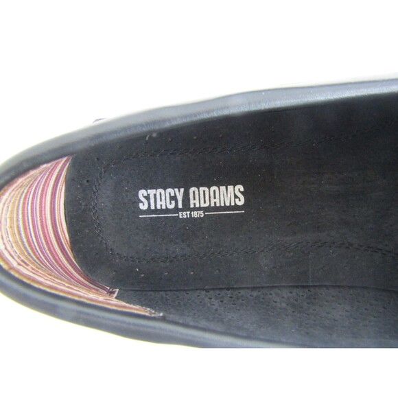Stacy Adams Corby Loafers NWOB Black Moc Toe Saddle Slip On Shoes Mens Size 9.5 - Picture 9 of 10